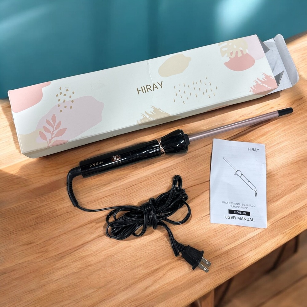HIRAY 9mm Ceramic Curling Wand: Fast Heat, Adjustable Temp for Tight Curls